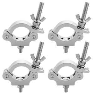 2 inch truss clamp stage lights clamp, 4pcs eyeshot heavy duty 440lb premium stage lighting clamp, perfectly fit od 48-52mm of tube/pipe, pro truss o clamp for moving head par led lighting fixtures