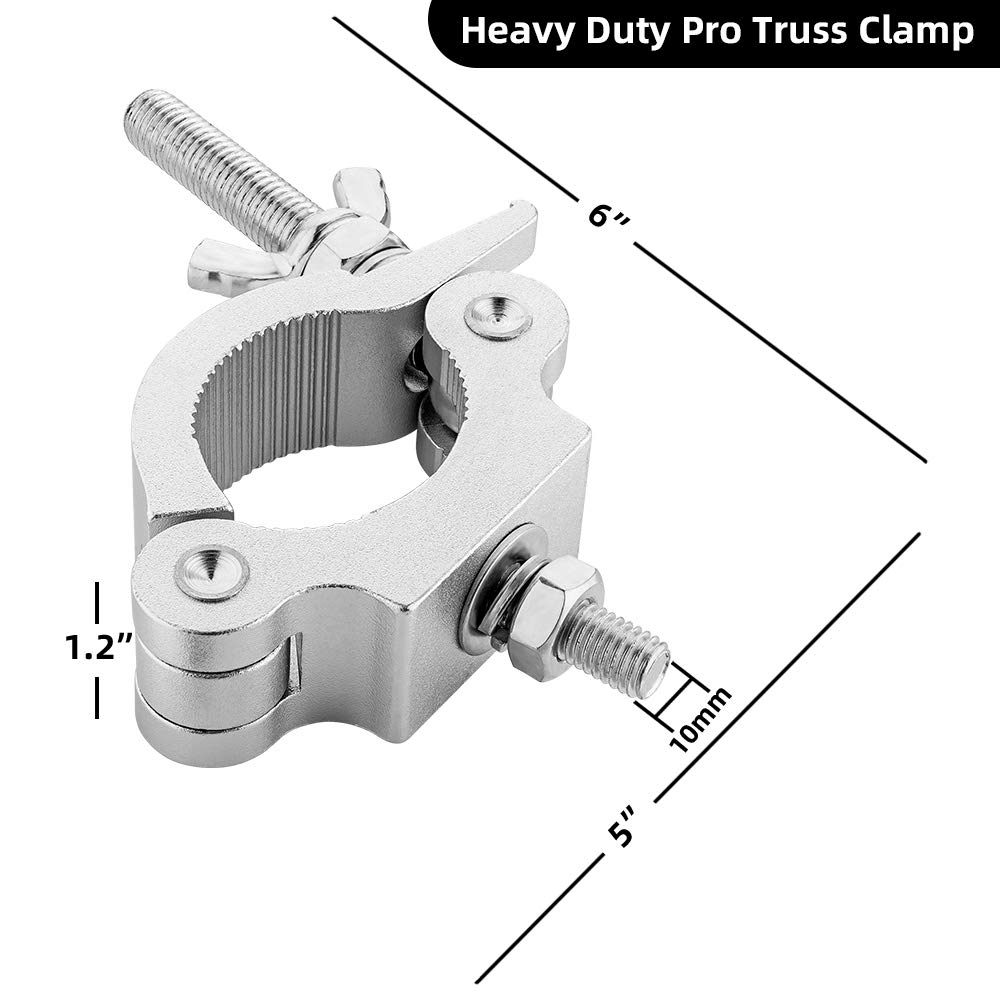 2 Inch Truss Clamp Stage Lights Clamp, 4PCS Eyeshot Heavy Duty 440lb Premium Stage Lighting Clamp, Perfectly Fit OD 48-52mm of Tube/Pipe, Pro Truss O Clamp for Moving Head Par Led lighting Fixtures