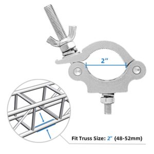 2 Inch Truss Clamp Stage Lights Clamp, 4PCS Eyeshot Heavy Duty 440lb Premium Stage Lighting Clamp, Perfectly Fit OD 48-52mm of Tube/Pipe, Pro Truss O Clamp for Moving Head Par Led lighting Fixtures