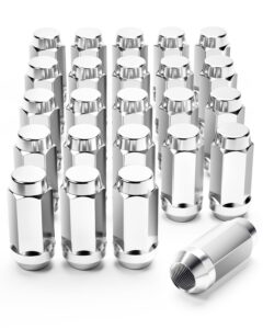 orion motor tech m14x1.5 lug nuts with cone seat, 3/4" 19mm hex 1.9x0.87 in. chrome plated wheel lug nuts compatible with chevrolet silverado suburban 1500 ford expedition f-150 ram 1500, set of 24