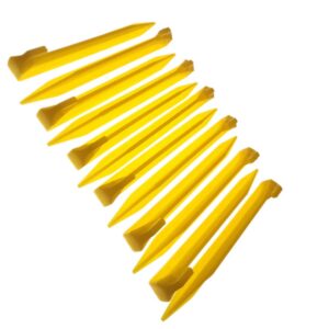 9 inch plastic tent stakes -12 pcs heavy duty and larger durable tent pegs spike hook for campings outdoor and garden lawn, sturdy canopy stakes accessories suitable for sand beach woods