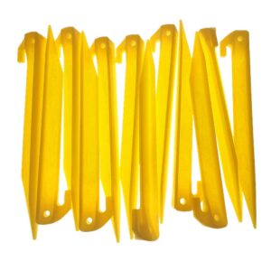 9 Inch Plastic Tent Stakes -12 pcs Heavy Duty and Larger Durable Tent Pegs Spike Hook for Campings Outdoor and Garden Lawn, Sturdy Canopy Stakes Accessories Suitable for Sand Beach Woods