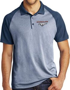 ford mustang pocket print raglan polo, navy 3xl