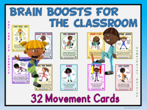 classroom brain boosts 32 movement cards- great for distance learning