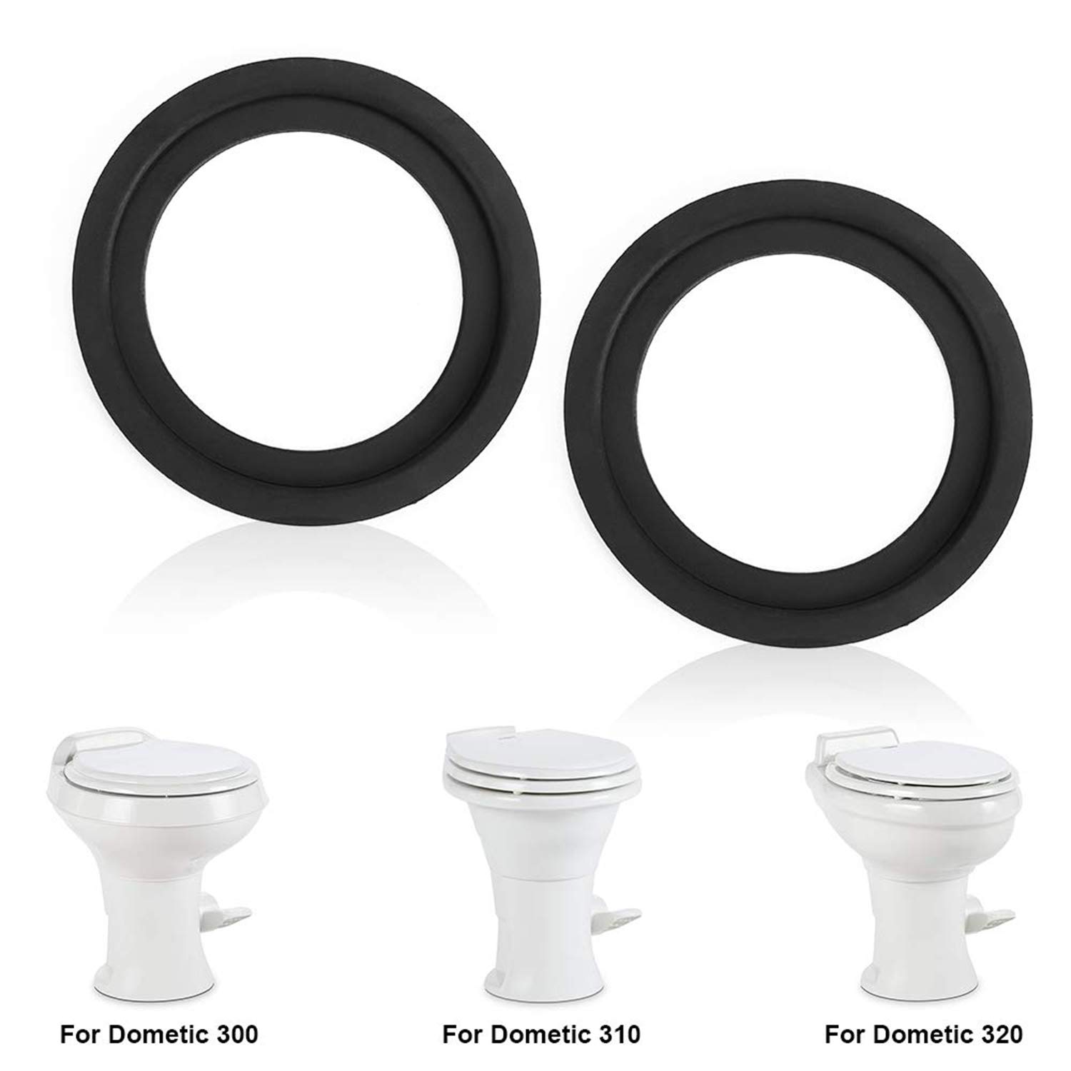 Exerock 385311658 2Pcs Toilet Flush Ball Ring Seal Kit Replacement Compatible with Dometic RV Toilets 300 310 320