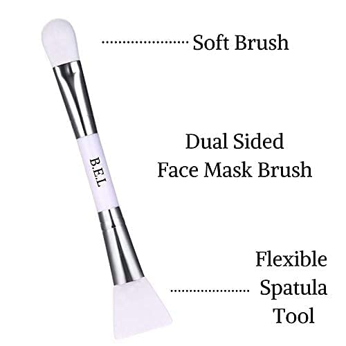 Bare Essentials Living - Clay Face Mask Brush (1 Pack, White) Dual Soft Silicone Face Mask Applicator Brush Tool, Great Facial Essentials, Moisturizer Applicator & Skincare Brush for Facials