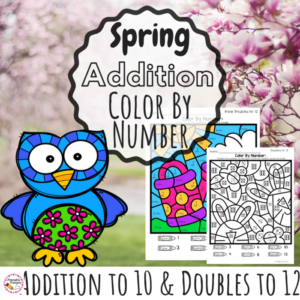 spring color by number addition to 10