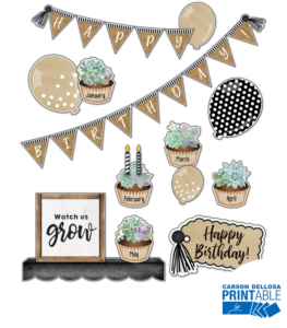 schoolgirl style | simply stylish birthday bulletin board set | printable