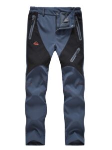 gopune women's outdoor waterproof windproof fleece slim cargo snow ski hiking pants (grey,m)