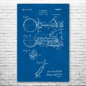 ice cream scoop poster print, icecream art, restaurant decor, kitchen wall art, server gift, ice cream shop art blueprint (11 inch x 14 inch)