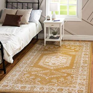 Unique Loom Utopia Collection Area Rug - Larissa (9'x 12' 2" Rectangle, Gold/ Ivory)