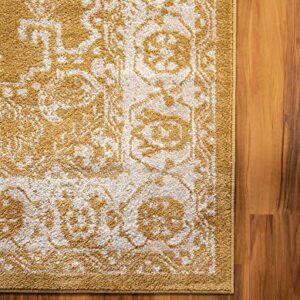 Unique Loom Utopia Collection Area Rug - Larissa (9'x 12' 2" Rectangle, Gold/ Ivory)