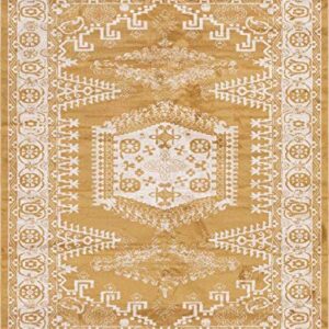 Unique Loom Utopia Collection Area Rug - Larissa (9'x 12' 2" Rectangle, Gold/ Ivory)