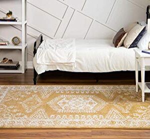 Unique Loom Utopia Collection Area Rug - Larissa (9'x 12' 2" Rectangle, Gold/ Ivory)