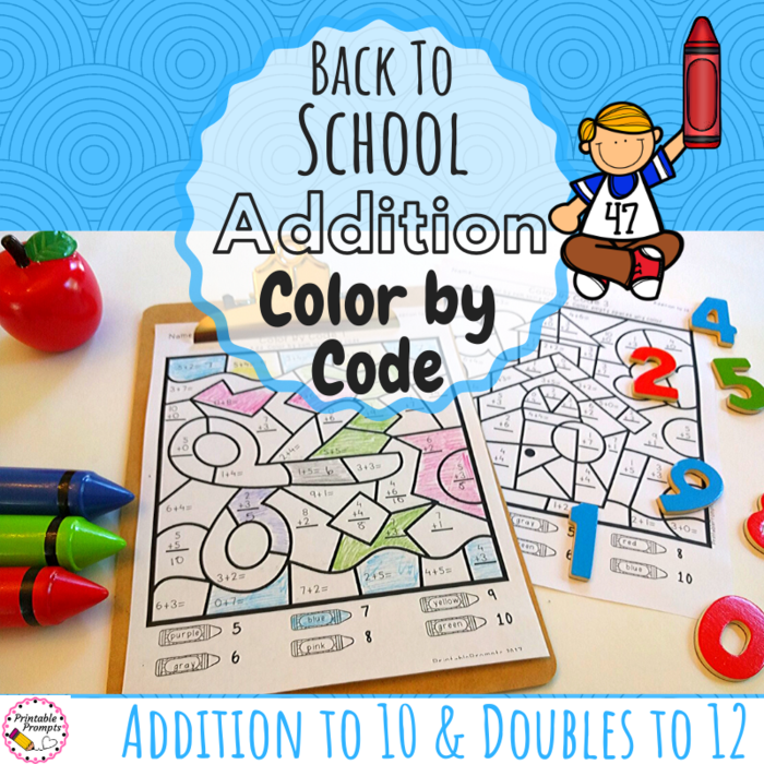 Back To School Color By Number Addition to 10