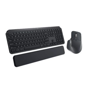 logitech mx keys wireless illuminated keyboard (multi-os) bundle with mx master 3 advanced wireless mouse for mac and mx palm rest