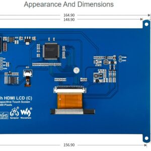 waveshare 7inch HDMI LCD IPS Capacitive Touch Screen 1024×600 Display Monitor for All Rev Raspberry Pi 4B/3B+/3B/2B/B+/A+/Zero,BeagleBone Black Windows 10/8.1/8/7