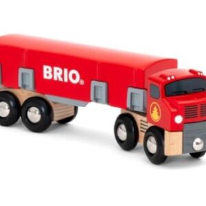 BRIO World 33657 - Lumber Truck - 6 Piece Wooden Toy Train for Kids Ages 3 and Up, Grey