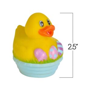 ArtCreativity 2.5 Inch Assorted Easter Rubber Duckies for Kids, Pack of 12, Mini Duck Surprise Toys for Filling Easter Eggs, Easter Party Favors, Egg Hunt Supplies, Easter Themed Bath Tub Toys