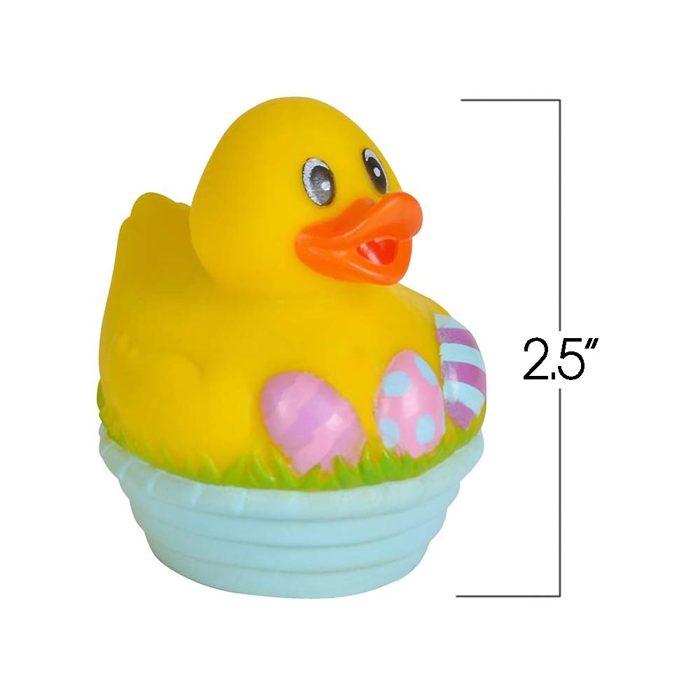 ArtCreativity 2.5 Inch Assorted Easter Rubber Duckies for Kids, Pack of 12, Mini Duck Surprise Toys for Filling Easter Eggs, Easter Party Favors, Egg Hunt Supplies, Easter Themed Bath Tub Toys