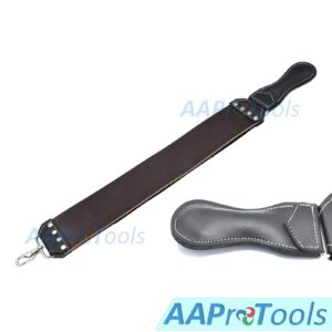 AAProTools Handmade Premium Leather Razor Strop Brown and Black 3" x 20" Barber Straight Razor and Knife Twin Sharpening Strop/Strap