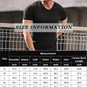 COOFANDY Men's Muscle T Shirts Stretch Short Sleeve V Neck Bodybuilding Workout Tee Shirts