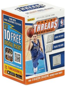 2018-19 panini threads blaster box nba basketball (35 cards find 3 blaster exclusive rookie icons cards)