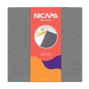 nicapa heat press mat （12x12 inch ）for cricut easypress/easypress 2 craft heating transfer vinyl htv ironing insulation heating mats