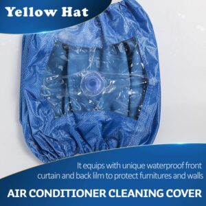Split Air Conditioning Cleaning Waterproof Cover Bag with Drain Outlet and Two Sides Support Plates Dust Washing Clean Protector Bag Wall Mounted Air Conditioning Service Bag with Water Pipe