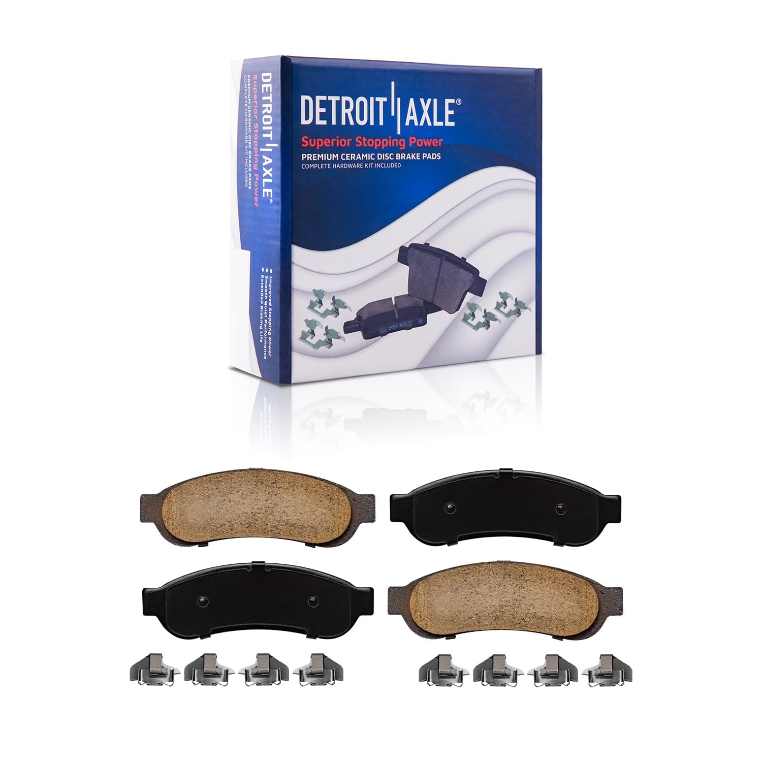 Detroit Axle - Brake Pads for DRW 2005-2012 Ford F-250 F-350 Super Duty Ceramic Brake Pads 2006 2007 2008 2009 2010 2011 Replacement Brakes Front & Rear