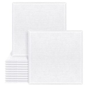 upgraded 12 pack acoustic panels sound proof foam panels sound proof padding, 12"x12"x 0.4" high density bevled edge sound panel, idea for acoustic treatment & wall decoration (white)