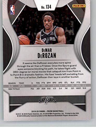 2019-20 Prizm NBA #134 DeMar DeRozan San Antonio Spurs Official Panini Basketball Trading Card