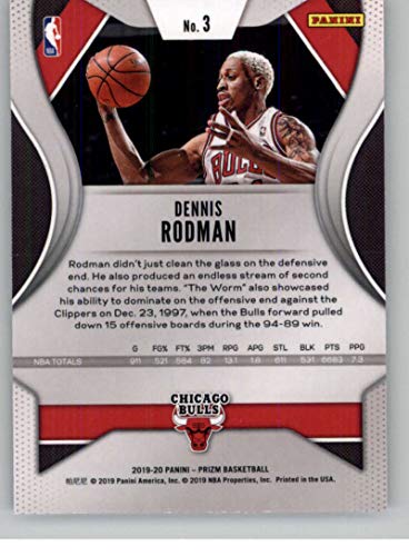 2019-20 Prizm NBA #3 Dennis Rodman Chicago Bulls Official Panini Basketball Trading Card