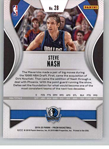 2019-20 Prizm NBA #28 Steve Nash Dallas Mavericks Official Panini Basketball Trading Card