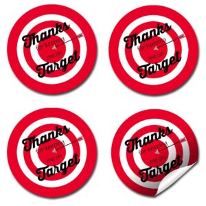 Keeping Me On Target Teacher Appreciation Thank You Sticker Labels, 40 2" Party Circle Stickers by AmandaCreation, Great for Envelope Seals & Gift Bags