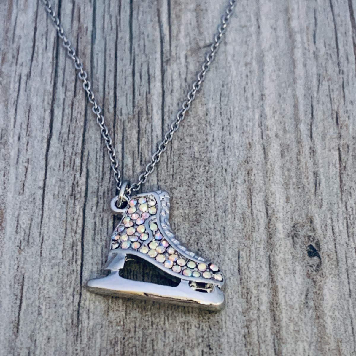 Sportybella Skate Necklace - Girls Ice Skating Charm Pendent - Figure Skating Gifts