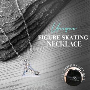 Sportybella Skate Necklace - Girls Ice Skating Charm Pendent - Figure Skating Gifts