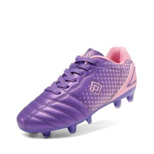 dream pairs boys girls superflight-1k outdoor football shoes soccer cleats light/purple/pink size 1 little kid