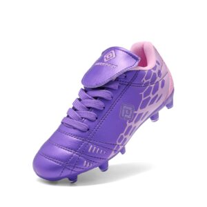 dream pairs boys girls soccer football cleats shoes light purple pink size 12 little kid superflight-3k