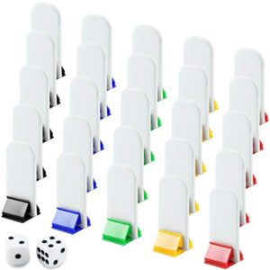 bignc 50 pack colorful game card stands, 50 pieces white blank game board marker for diy board game party favor
