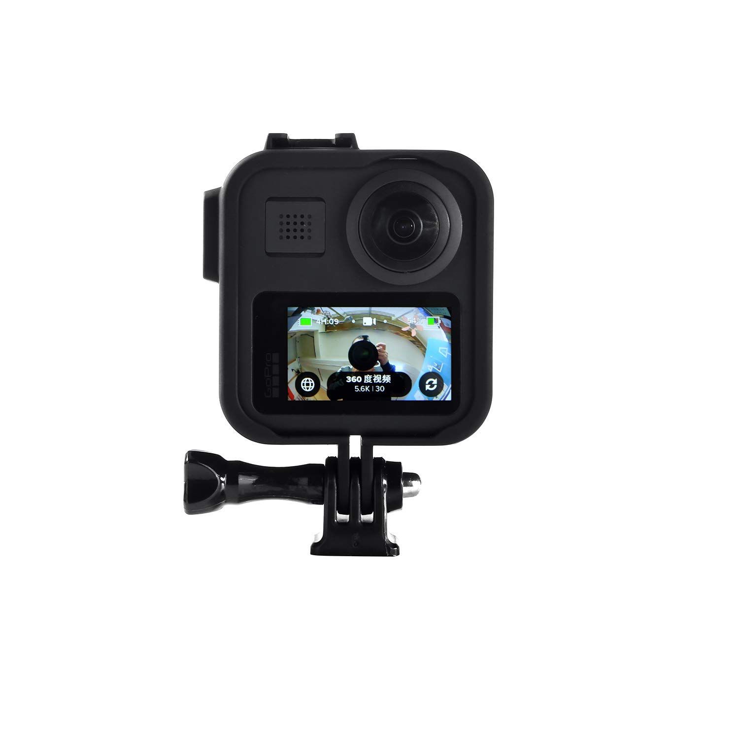 Housing Frame for GoPro Max Black Protective Shell Cage Mount Accessories with Quick Pull Movable Socket and Screw (Black)