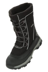 mountain warehouse park youth kids snow boots - warm winter shoes black kids shoe size 5 us