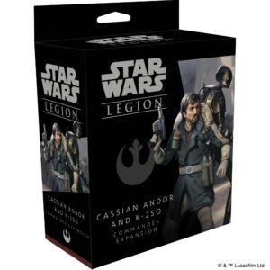 star wars legion cassian andor and k-2so expansion | two player battle game | miniatures game | strategy game for adults and teens | ages 14+ | average playtime 3 hours | made by atomic mass games
