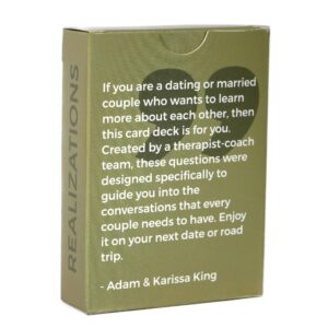 REALIZATIONS - Card Deck - Fun Game for Couples - 52 Questions to See How Well You Know Your Partner – Dating and Engaged Couples Gift – Conversation Starter