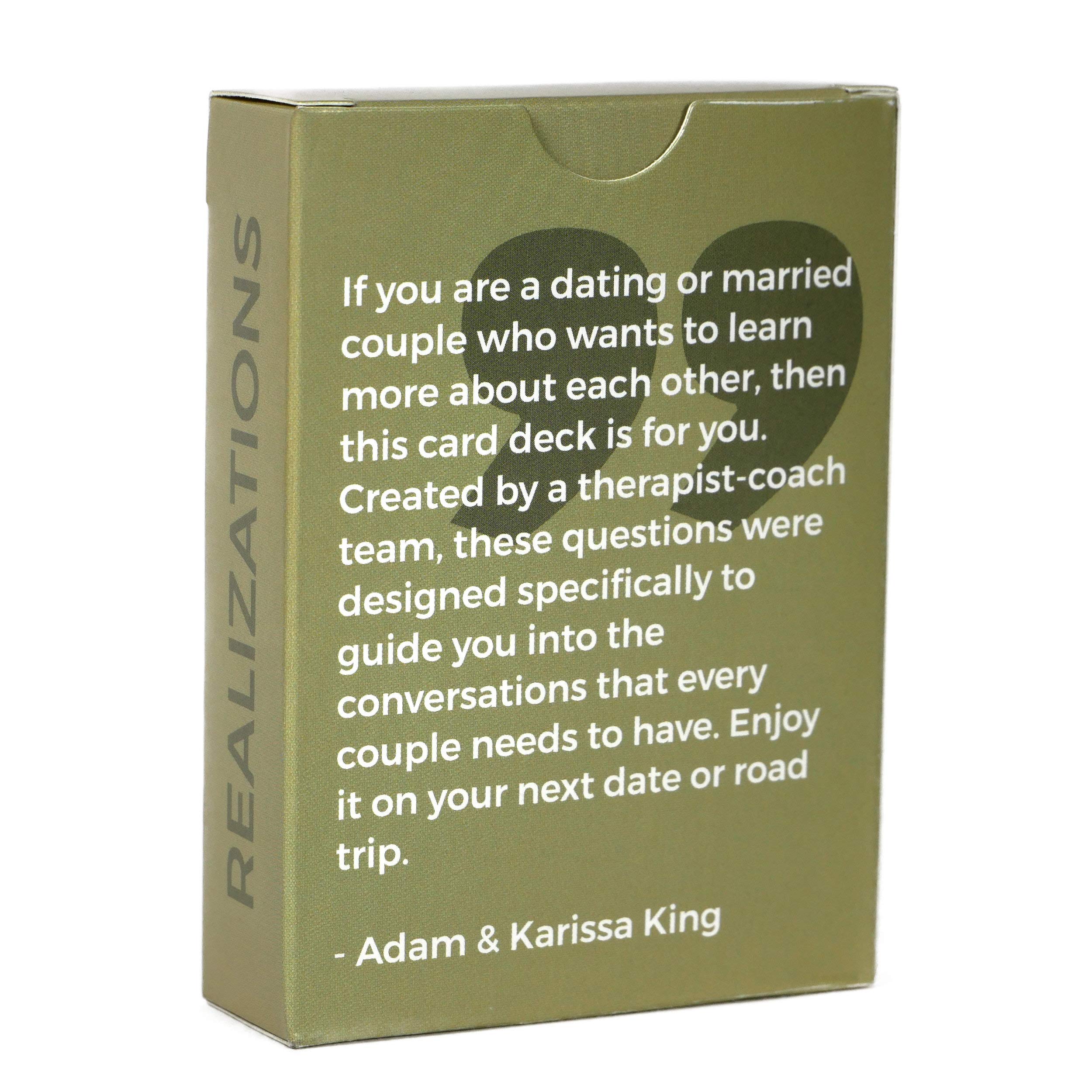 REALIZATIONS - Card Deck - Fun Game for Couples - 52 Questions to See How Well You Know Your Partner – Dating and Engaged Couples Gift – Conversation Starter