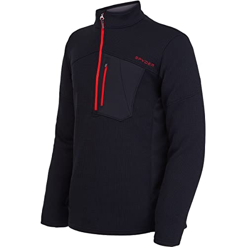 Spyder Active Sports Mens Bandit Half Zip, BLK RED, Large