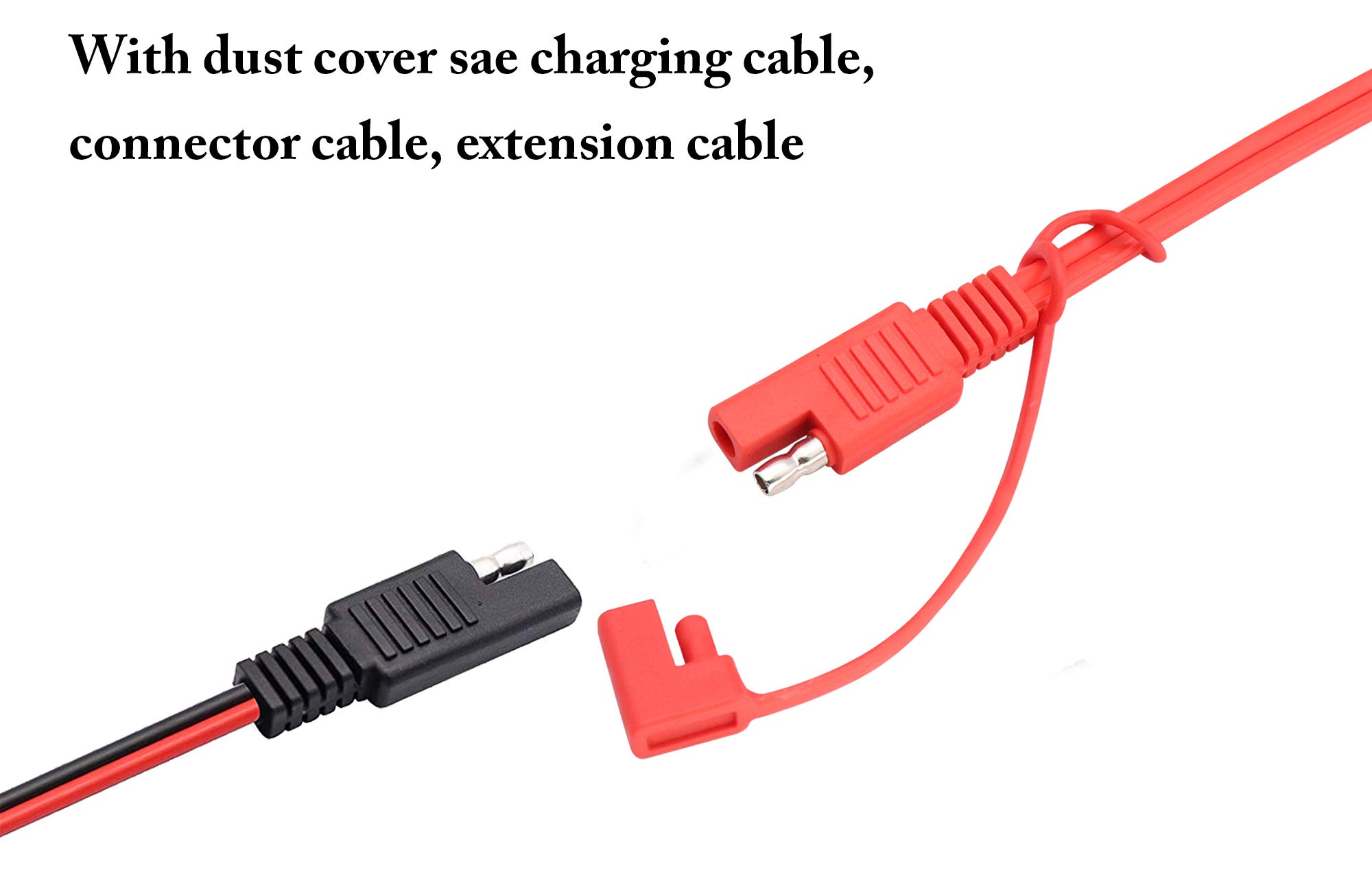 zdyCGTime SAE Power Automotive Extension Cable SAE to SAE Extension Cable 18 Gauge 2 Pin Wire Harness Heavy Duty DC Cord Quick Disconnect/Connect with Waterproof Cap18 AWG 12Ft/3.7m