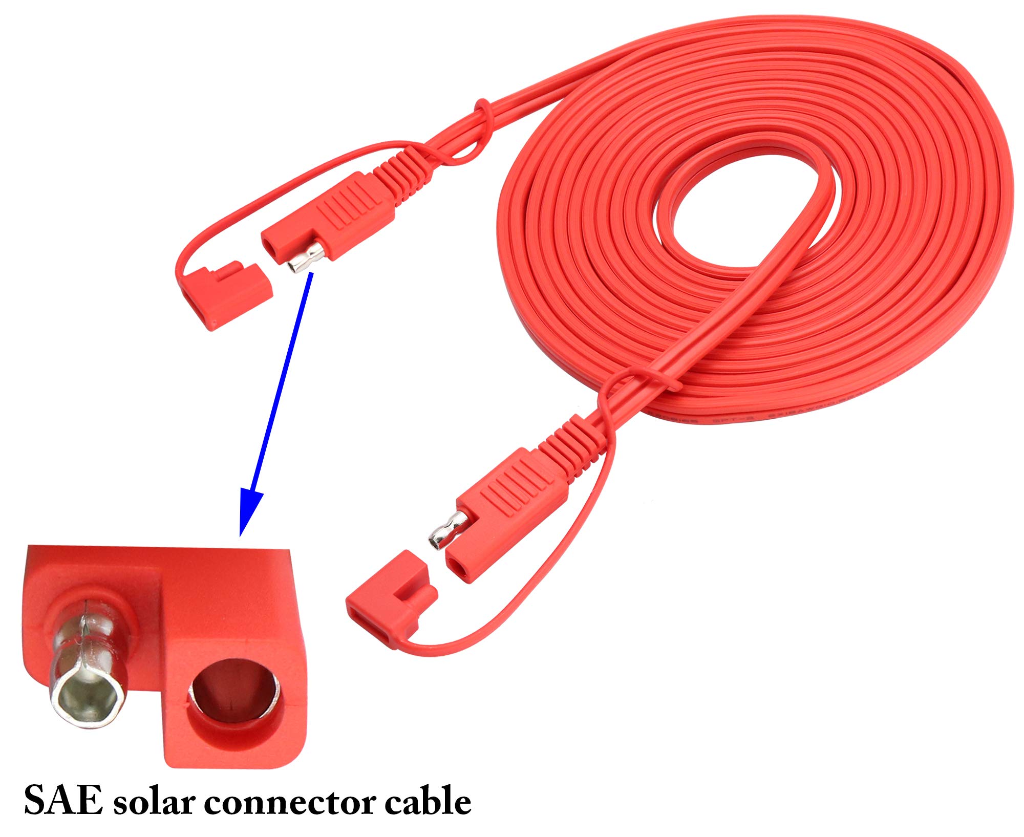 zdyCGTime SAE Power Automotive Extension Cable SAE to SAE Extension Cable 18 Gauge 2 Pin Wire Harness Heavy Duty DC Cord Quick Disconnect/Connect with Waterproof Cap18 AWG 12Ft/3.7m