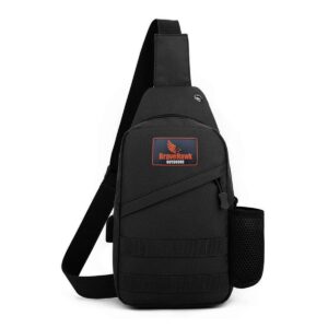 bravehawk outdoors tactical sling crossbody bag, 800d military nylon oxford utility edc chest pack shoulder daypack organizer (black)