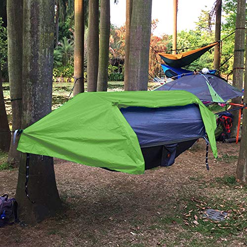 TianYaOutDoor Camping Hammock with Mosquito Net and Rainfly Lightweight Portable Sleeping Hammock Tent Backpacker Travel Outdoor Gear (Green)